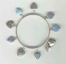 Enamel Heart Pearl Charm Bracelet main image 0